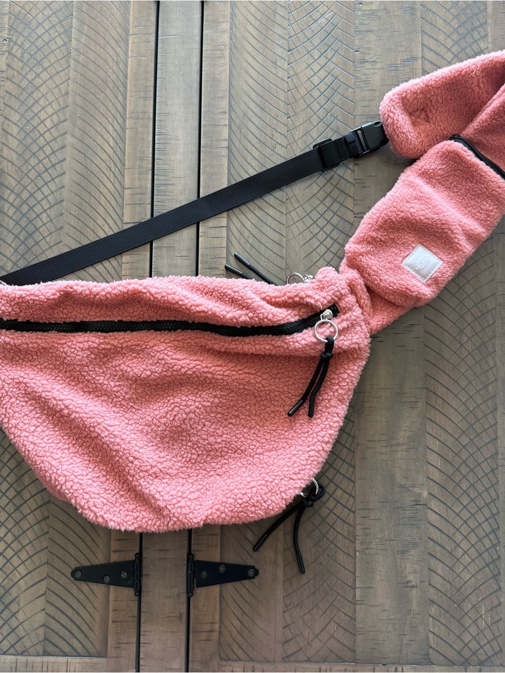 Free People Pink Sherpa Crossbody Sling bag
